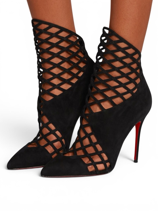Christian Louboutin Shoes - Christian Louboutin Mrs Bouglione Cage Ankle Boots Size 38